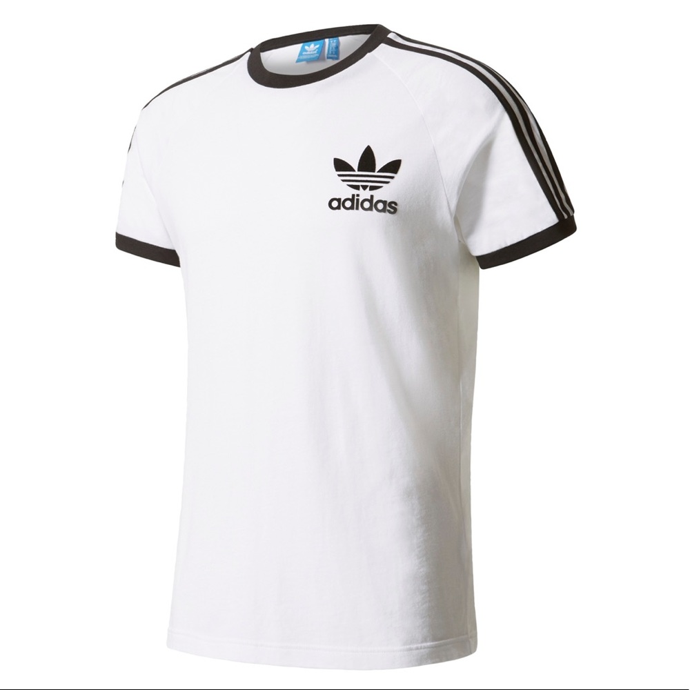 NWT Adidas Adicolor Classics 3-Stripes Tee White Black New
